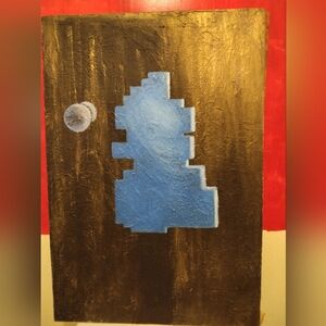 Abstract Blue and Brown Canvas Art